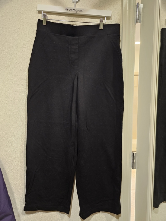 Quince Pants - Quince Ultra-Stretch Ponte Wide Leg Pants – Black – L Regular